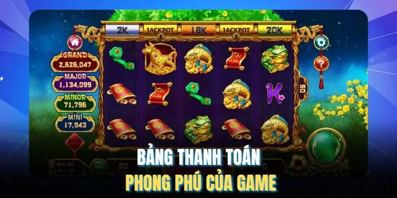 Bảng thanh toán phong phú của game