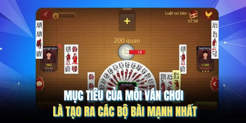 Mục tiêu của mỗi ván chơi là tạo ra các bộ bài mạnh nhất